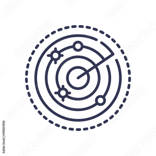 Radar screen with targets, symbolizing monitoring and detection.