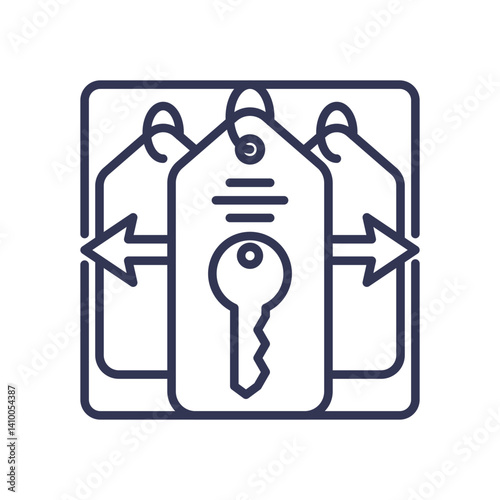 Key on a tag symbolizing secure and efficient data retrieval.