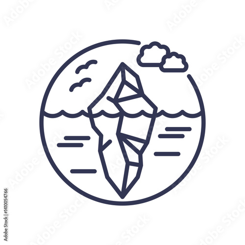 Iceberg symbolizing hidden depths and underlying structures.