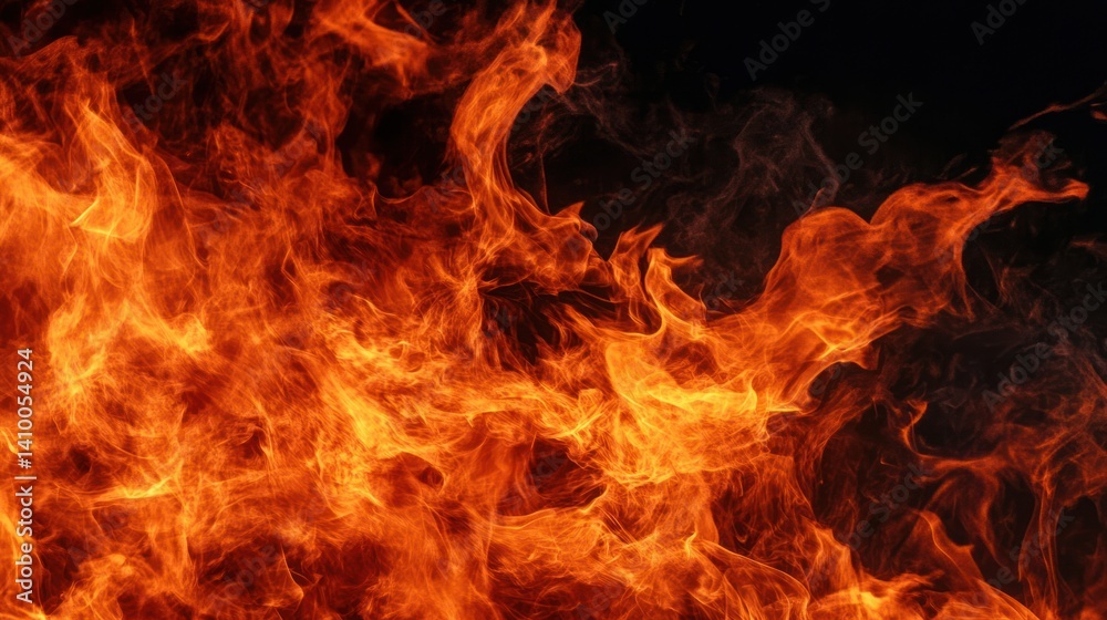 Intense flames dancing against a dark background, showcasing the power and beauty of fire. Perfect for illustrating heat and energy. Intense flames dancing against a dark background, showcasing the power and beauty of fire. Perfect for illustrating heat and energy.