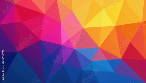 Abstract geometric shapes, vibrant color gradient, texture, wall
