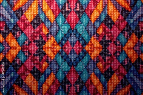 Abstract geometric tapestry wallpaper pattern, minimal, subtle, bold