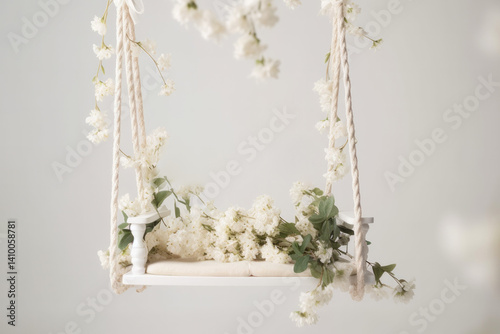 spring flowers hanging swing