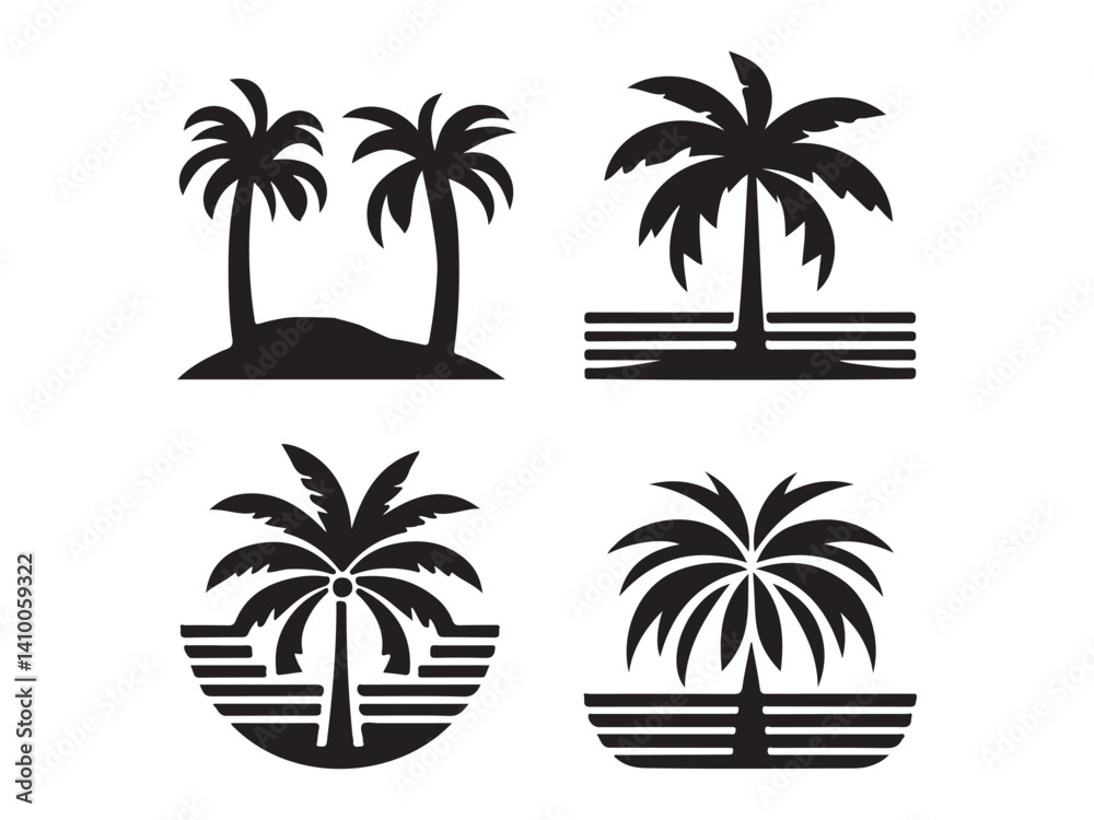 Fototapeta premium set of palm trees