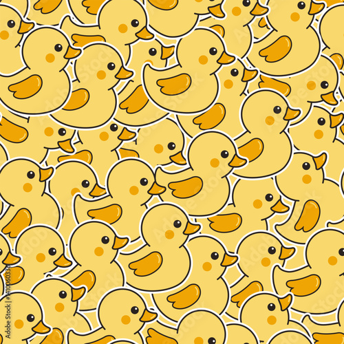 Duck cartoon pattern seamless background vector illustration