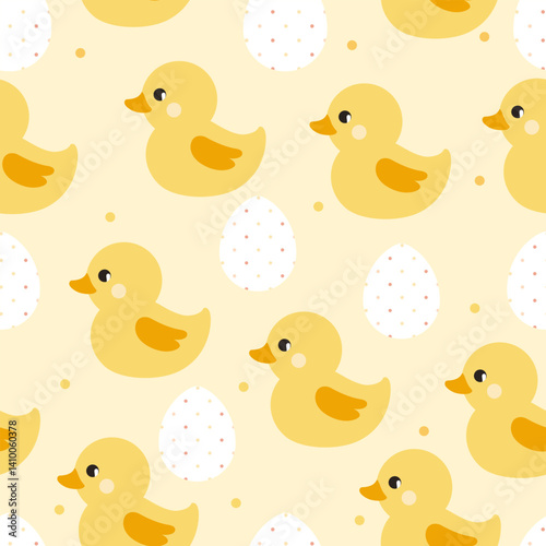 Duck cartoon pattern seamless background vector illustration