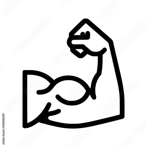 Bold Arm Muscle Icon Representing Strength and Fitness, achievements, efforts  