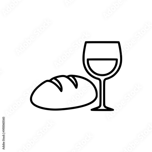 Bread and Wine Icons Symbolizing Christ's Body and Blood  