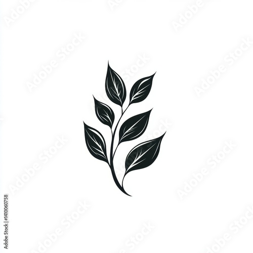 Wallpaper Mural Elegant stylized branch with leaves Torontodigital.ca