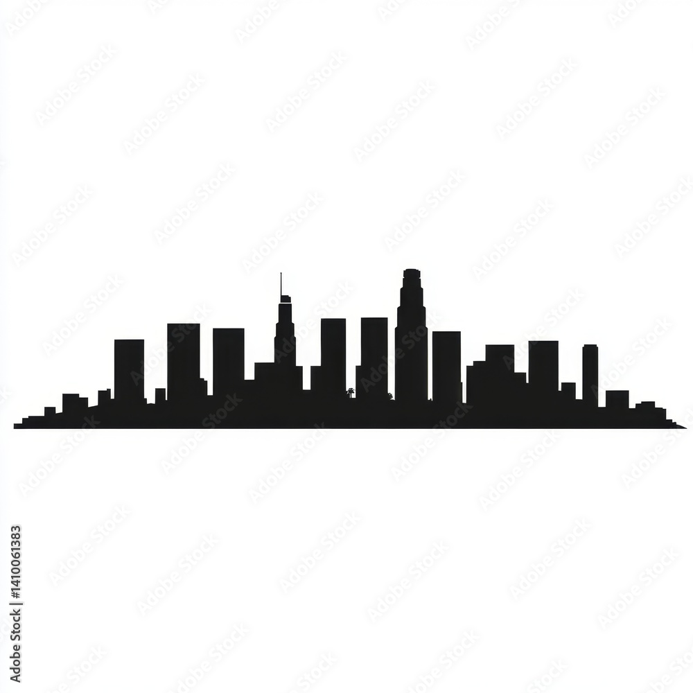 Fototapeta premium Los Angeles Skyline Silhouette (1)