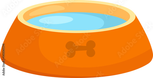 Dog bowl with food clipart design illustration