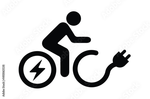 Electric bicycle icon. Eco friendly electro cycle vehicle sign concept. Electro bicycle icon set icon on white background