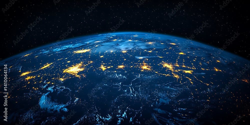 Obraz premium Earth Night Lights from Space