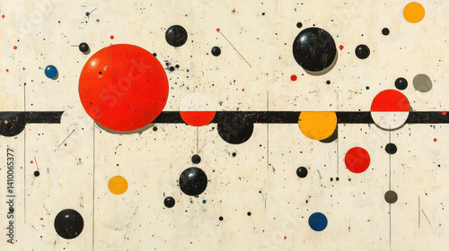 This artwork features a vivid arrangement of colorful circles on a light background, showcasing a modern and abstract aesthetic ideal for creative projects