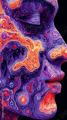 Abstract face profile art