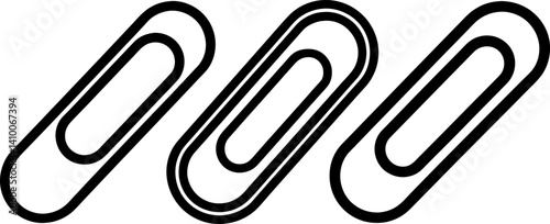 Paper clip art vectors and Set of paperclips icon silhouette collections