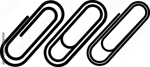 Paper clip art vectors and Set of paperclips icon silhouette collections