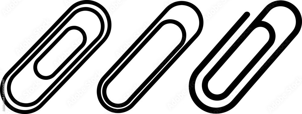 Paper clip art vectors and Set of paperclips icon silhouette collections Paper clip art vectors and Set of paperclips icon silhouette collections