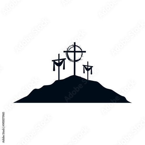 Silhouette of Crucifixion Cross