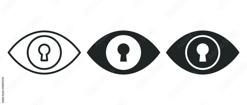 Obraz premium Eye with keyhole icon. Illustration vector