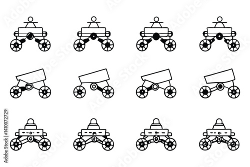 mars rover line art detailed blueprint of mars rover