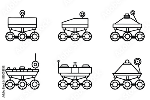 mars rover line art innovation in space exploration mission