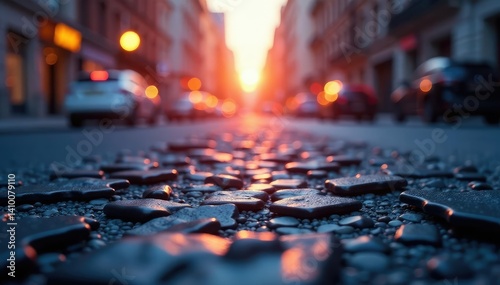 Subtle, fragmented design emerging from blurred background , aesthetic, tone