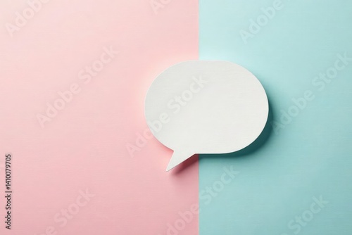 Obraz na płótnie Subtle grey speech bubble pattern on pastel backdrop, message, fabric w salonie