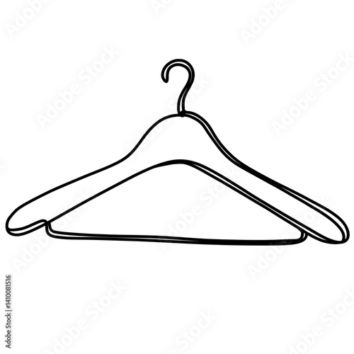  Clothes hanger continuous one line art drawing 