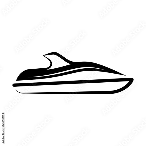 Jet Ski Watercraft Solid Icon Vector. Water Sport