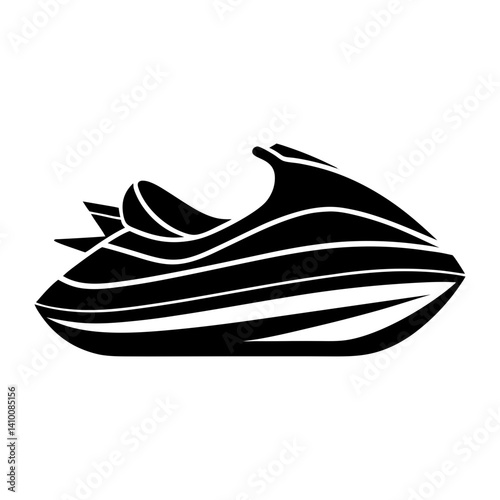 Jet Ski Watercraft Solid Icon Vector. Water Sport