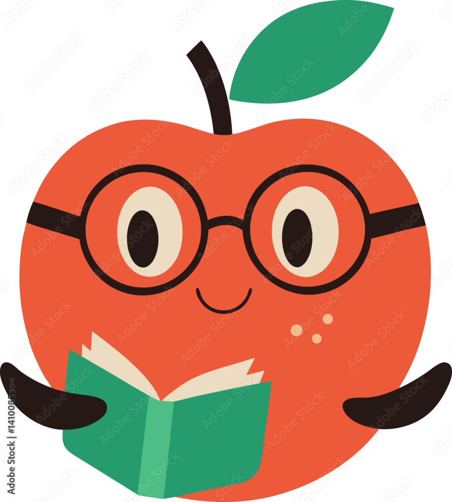 Obraz premium apple cartoon character