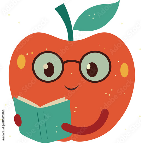 funny apple cartoon character