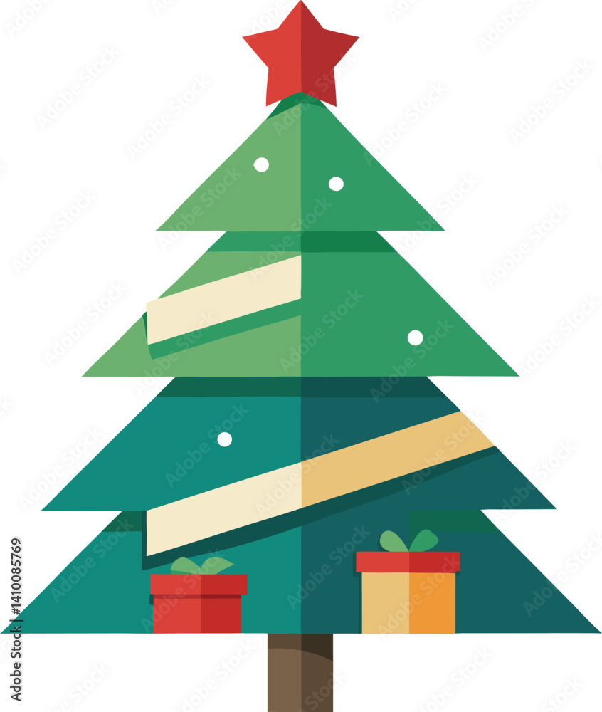 Fototapeta premium christmas tree with gift boxes