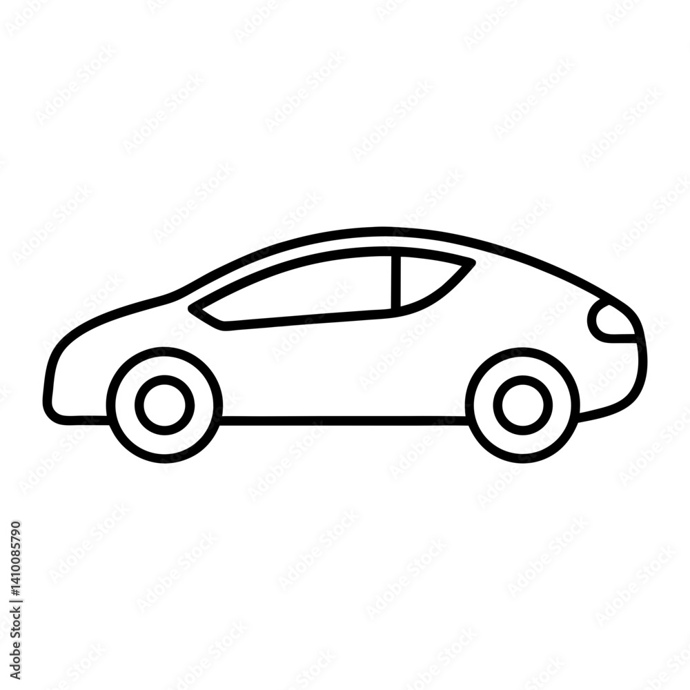 Fototapeta premium Electric Car Line Icon Vector