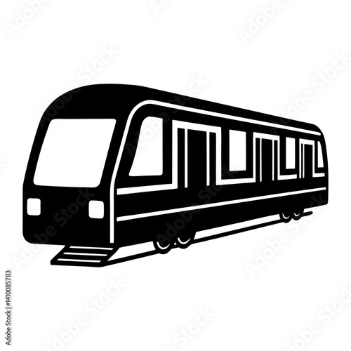  Metro Subway Train Solid Icon Vector. Public Transport
