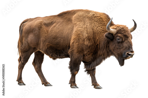 american bison isolated on white background