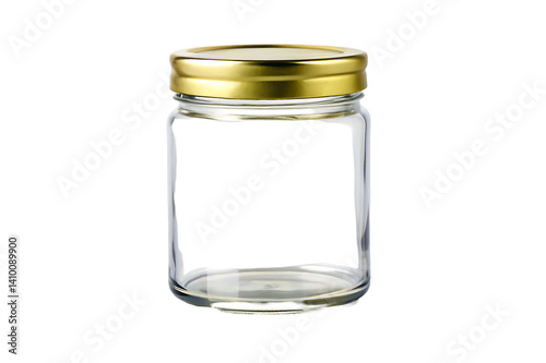 Clear Glass Jar with Elegant Gold Lid