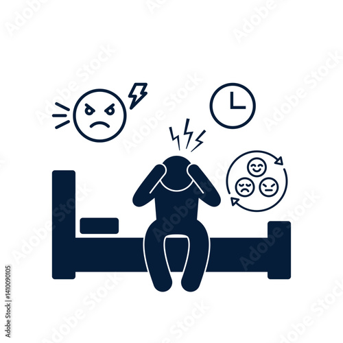 vector illustration of character image lack of sleep