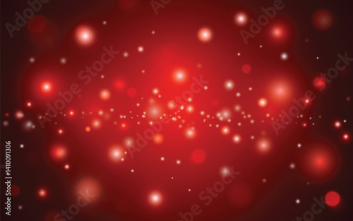 Red Sparkle Bokeh Light Effect. Romantic Glowing Abstract Background for Celebration and Festivity. Background decoration