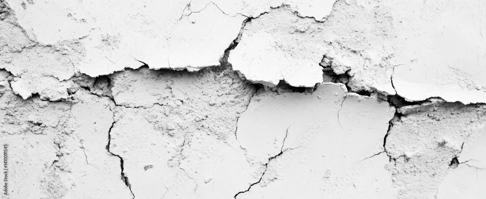Obraz premium Cracked White Surface Texture