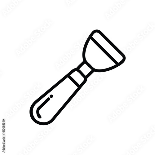 Black Outline Silhouette Illustration Of A Bottle Opener For Graphic Design Needs