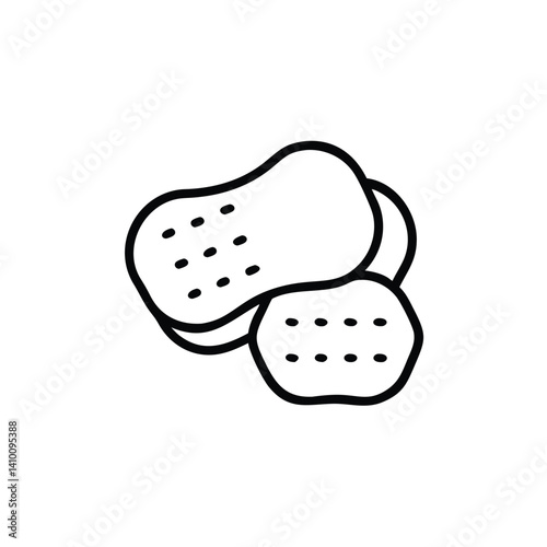 Peanut Vector Icon Line Art Style Illustration Food Concept