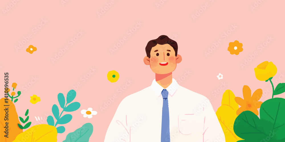 A smiling man in a flower garden celebrates the joy of life, surrounded by colorful blooms, embodying the beauty of nature. A smiling man in a flower garden celebrates the joy of life, surrounded by colorful blooms, embodying the beauty of nature.