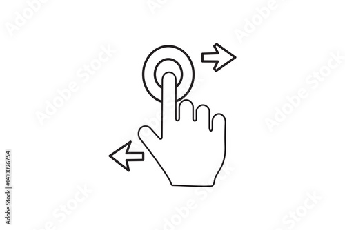 minimalist one line art of hand touch icon single line art design 