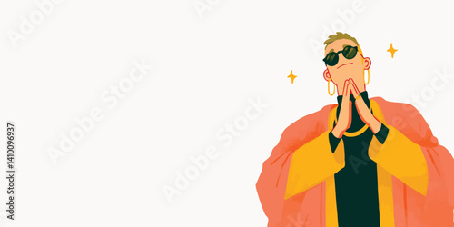 Stylish man in sunglasses w...