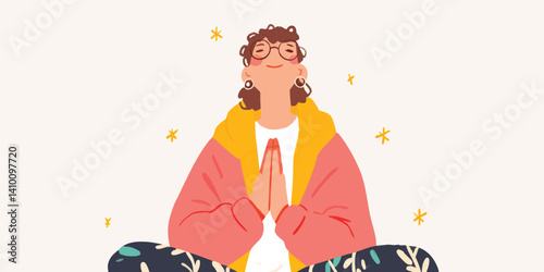 A woman in meditation pract...