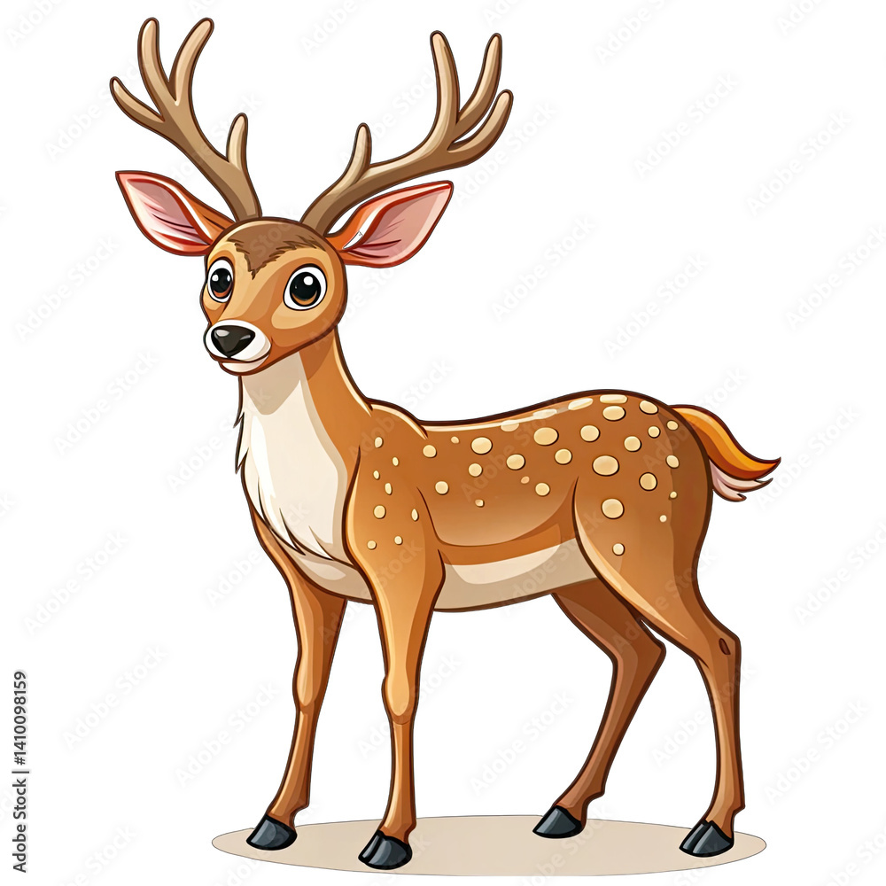 deer cartoon isolated white background