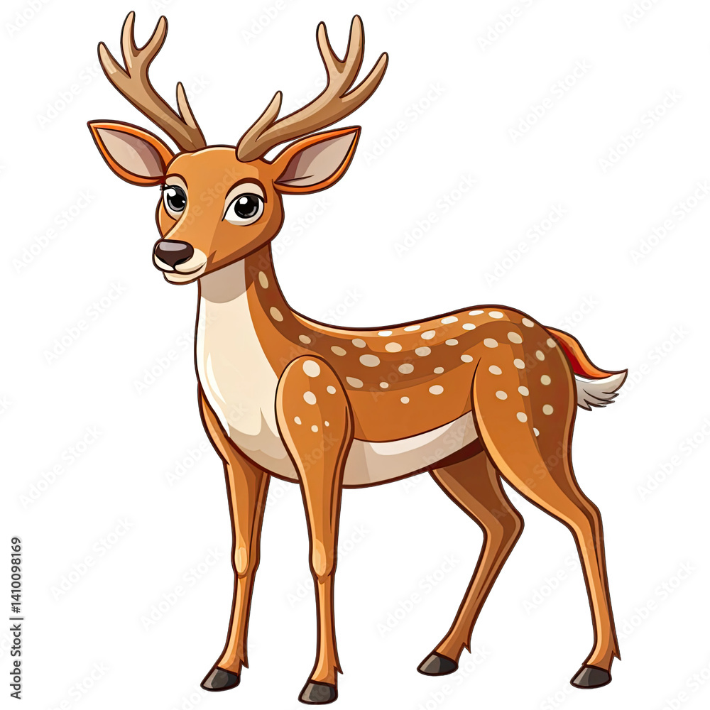 deer cartoon isolated white background