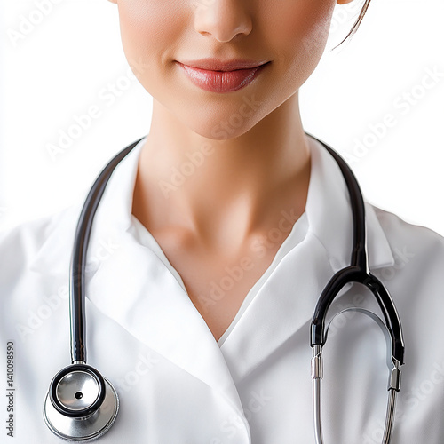 Beautiful woman close-up, doctor nurse care portrait close-up